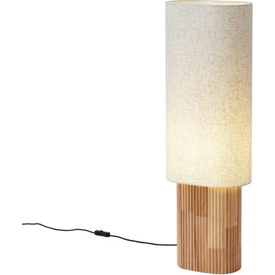 Qazqa Lámpara De Pie Japandi De Madera Con Pantalla De Lino 90cm Qazqa Lámpara De Pie Japandi De Madera Con Pantalla De Lino 90cm