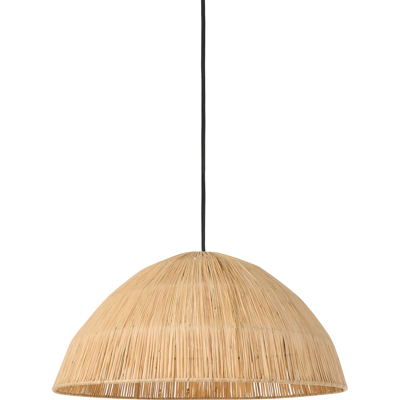 BELIANI Lámpara Colgante De Paja Con Pantalla De Cúpula Tejida De Estilo Boho Natural Weru BELIANI Lámpara Colgante De Paja Con Pantalla De Cúpula Tejida De Estilo Boho Natural Weru