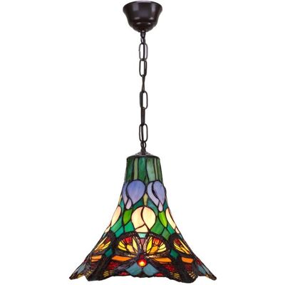 FIJALO Lámpara Colgante De Techo Tiffany Mediano Con Cadena Diámetro 25cm Serie Butterfly 207499 FIJALO Lámpara Colgante De Techo Tiffany Mediano Con Cadena Diámetro 25cm Serie Butterfly 207499
