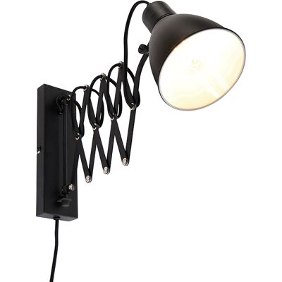 Industrial Lámpara De Pared Industrial Negra Con Brazo Ajustable - Merle Acero Alargada Adecuado Para Led Max. 1 X 60 Watt - Qazqa Industrial Lámpara De Pared Industrial Negra Con Brazo Ajustable - Merle Acero Alargada Adecuado Para Led Max. 1 X 60 Watt - Qazqa