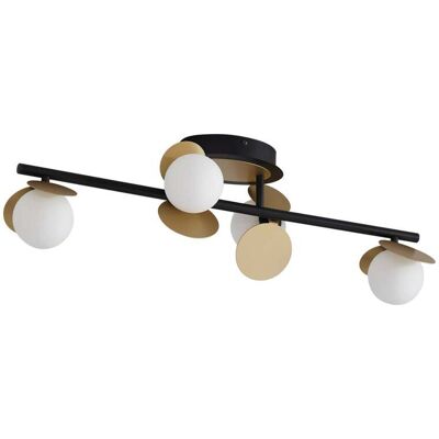 Lucande - Lámpara de Techo LED Negra 'Pallo' (4 Luces) para Salón y Comedor Lucande - Lámpara de Techo LED Negra 'Pallo' (4 Luces) para Salón y Comedor