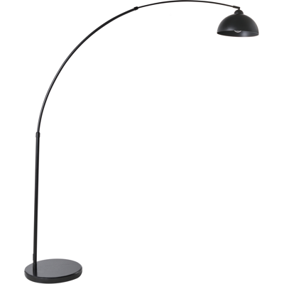 BELIANI Lámpara De Pie De Arco Estilo Moderno Sala De Estar Base De Mármol Estructura De Metal Pantalla Ajustable Negro Cagayan BELIANI Lámpara De Pie De Arco Estilo Moderno Sala De Estar Base De Mármol Estructura De Metal Pantalla Ajustable Negro Cagayan