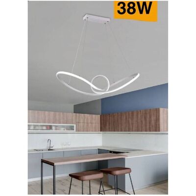 Trade Shop Triesio - Lámpara colgante LED moderna - 38W - Blanco Trade Shop Triesio - Lámpara colgante LED moderna - 38W - Blanco
