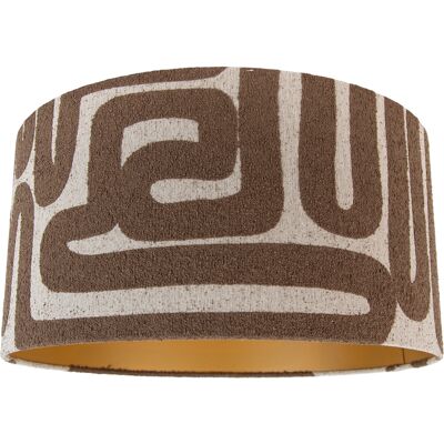 Qazqa Pantalla De Lámpara De Tela Marrón Con Beige 50/50/25 Qazqa Pantalla De Lámpara De Tela Marrón Con Beige 50/50/25