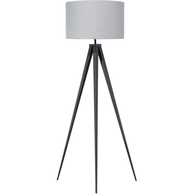 BELIANI Lámpara De Pie Poli Algodón Gris 156 Cm Patas Negras Trípode Con Pantalla Estilo Moderno Stiletto BELIANI Lámpara De Pie Poli Algodón Gris 156 Cm Patas Negras Trípode Con Pantalla Estilo Moderno Stiletto