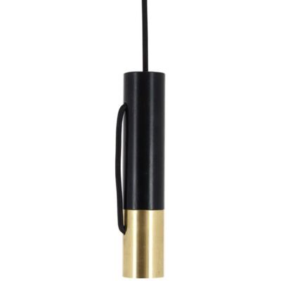 Xanlite - Lámpara Colgante Moderna - Negro y Latón - E27 Xanlite - Lámpara Colgante Moderna - Negro y Latón - E27