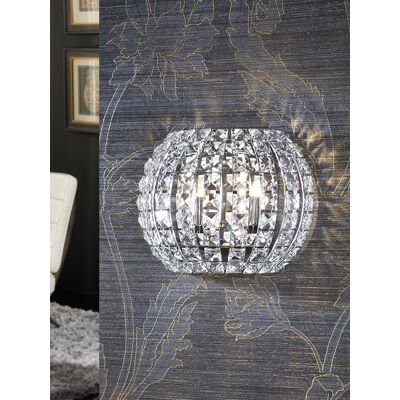 Schuller Diamond Lámpara de pared de cristal 2 luces cromo G9 Schuller Diamond Lámpara de pared de cristal 2 luces cromo G9