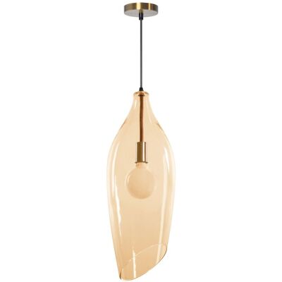 Lámpara de suspensión moderna de vidrio Toolight - 19,5x55cm - E27 Lámpara de suspensión moderna de vidrio Toolight - 19,5x55cm - E27