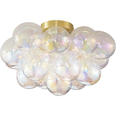 Qazqa Diseño Lámpara De Techo De Diseño En Latón Con Cristal Arcoíris 4 Luces - Uvas Vidrio /metálica Esfera Adecuado Para Led Max. 4 X 8 Watt Qazqa Diseño Lámpara De Techo De Diseño En Latón Con Cristal Arcoíris 4 Luces - Uvas Vidrio /metálica Esfera Adecuado Para Led Max. 4 X 8 Watt