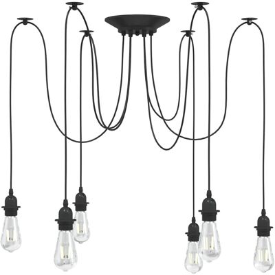 HELLOSHOP26 Lámpara Colgante Vintage Orientable 157 Cm 6 Portalámparas Estilo Moderno Metal Negro Comedor 020058022 HELLOSHOP26 Lámpara Colgante Vintage Orientable 157 Cm 6 Portalámparas Estilo Moderno Metal Negro Comedor 020058022