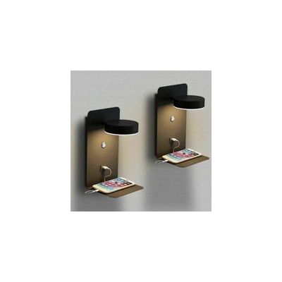 OEM Aplique De Pared Led Regulable De 12 W Para Interiores Con Interruptor E Interfaz Usb, Lámpara De Noche Tricolor, Luz De Lectura Ajustable A 330° Con Bandeja, Lámpara De Noche, Color Negro - Crezuo OEM Aplique De Pared Led Regulable De 12 W Para Interiores Con Interruptor E Interfaz Usb, Lámpara De Noche Tricolor, Luz De Lectura Ajustable A 330° Con Bandeja, Lámpara De Noche, Color Negro - Crezuo