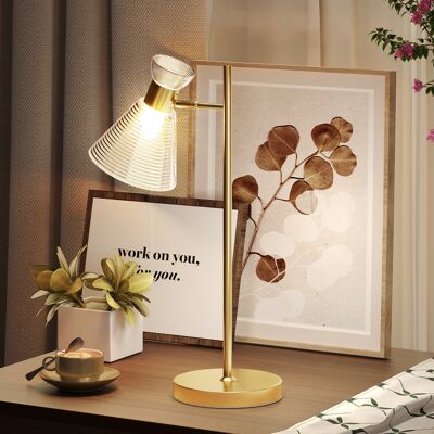 JHY DESIGN Lámpara De Mesa Moderna Con Pantalla Ajustable De Cristal Ámbar Y Esmerilado, Casquillo E27, Color Dorado. JHY DESIGN Lámpara De Mesa Moderna Con Pantalla Ajustable De Cristal Ámbar Y Esmerilado, Casquillo E27, Color Dorado.