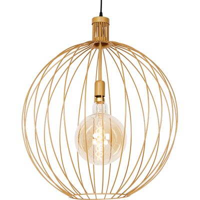 Qazqa Lámpara Colgante De Diseño Dorada 60 Cm - Wire Dos Qazqa Lámpara Colgante De Diseño Dorada 60 Cm - Wire Dos