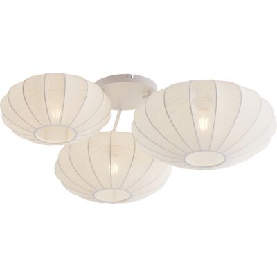 Qazqa Lámpara De Techo Japandi Blanca 3 Luces - Multi Bida Qazqa Lámpara De Techo Japandi Blanca 3 Luces - Multi Bida