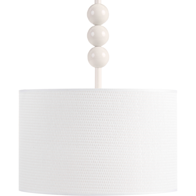 BELIANI Lámpara Colgante De Metal Con Pantalla Cilíndrica De Tela Estilo Moderno De Mediados De Siglo Blanco Loky BELIANI Lámpara Colgante De Metal Con Pantalla Cilíndrica De Tela Estilo Moderno De Mediados De Siglo Blanco Loky