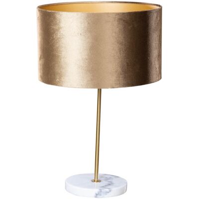 Clásico/antiguo Lámpara De Mesa De Latón Con Pantalla De Terciopelo Marrón De 35 Cm - Kaso Acero /mármol /terciopelo /textil Redonda Adecuado Para Led Max. 1 X 60 Watt - Qazqa Clásico/antiguo Lámpara De Mesa De Latón Con Pantalla De Terciopelo Marrón De 35 Cm - Kaso Acero /mármol /terciopelo /textil Redonda Adecuado Para Led Max. 1 X 60 Watt - Qazqa