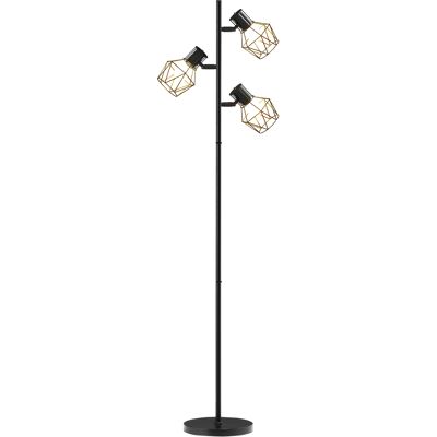 JHY DESIGN Lámpara De Pie De Tres Luces Con Elementos De Luz Flexibles, Estructura En Forma De Árbol, Para Salón Y Dormitorio, De Metal, Color Negro. JHY DESIGN Lámpara De Pie De Tres Luces Con Elementos De Luz Flexibles, Estructura En Forma De Árbol, Para Salón Y Dormitorio, De Metal, Color Negro.