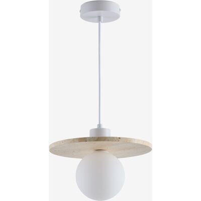 Lámpara De Techo Colgante Ø25 Cm En Travertino Con Bola De Cristal Davise Sklum Lámpara De Techo Colgante Ø25 Cm En Travertino Con Bola De Cristal Davise Sklum