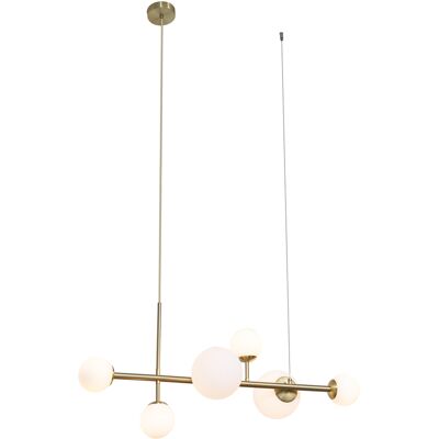 Chic De Hotel Lámpara Colgante Hotel Chic Dorada Con Cristal Blanco Opalino De 6 Luces - Mónaco Metálica /vidrio Esfera Adecuado Para Led Max. 1 X 8 Watt - Qazqa Chic De Hotel Lámpara Colgante Hotel Chic Dorada Con Cristal Blanco Opalino De 6 Luces - Mónaco Metálica /vidrio Esfera Adecuado Para Led Max. 1 X 8 Watt - Qazqa