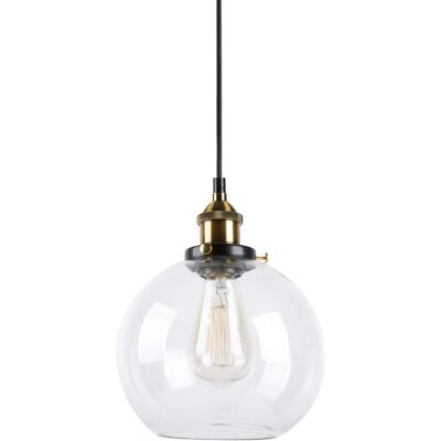 Minkurow Lámpara Colgante De Vidrio Vintage Industrial Acabado De Metal Vidrio Transparente Bola Redonda Sombra Loft Lámpara Colgante Lámpara Retro Lámpara De Techo Vintage (transparente, 20 Cm) Minkurow Lámpara Colgante De Vidrio Vintage Industrial Acabado De Metal Vidrio Transparente Bola Redonda Sombra Loft Lámpara Colgante Lámpara Retro Lámpara De Techo Vintage (transparente, 20 Cm)