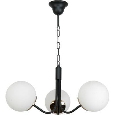 OEM Lámpara De Techo Colgante Negra Con Pantalla De Cristal Blanco 15-292 Sofia OEM Lámpara De Techo Colgante Negra Con Pantalla De Cristal Blanco 15-292 Sofia