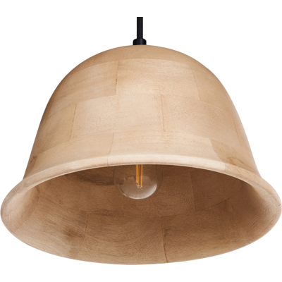 BELIANI Lámpara Colgante Boho Moderna Forma Redonda Madera De Mango Marrón Claro Goika BELIANI Lámpara Colgante Boho Moderna Forma Redonda Madera De Mango Marrón Claro Goika