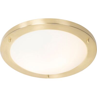 Qazqa Moderno Plafón Moderno Dorado 41 Cm Ip44 - Yuma Acero /vidrio Redonda Adecuado Para Led Max. 2 X 40 Watt Qazqa Moderno Plafón Moderno Dorado 41 Cm Ip44 - Yuma Acero /vidrio Redonda Adecuado Para Led Max. 2 X 40 Watt