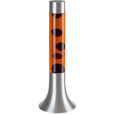Lámpara De Lava Decorativa Naranja Con Base Plateada Para Habitación Infantil, Led 25w Poppilol Rabalux Lámpara De Lava Decorativa Naranja Con Base Plateada Para Habitación Infantil, Led 25w Poppilol Rabalux
