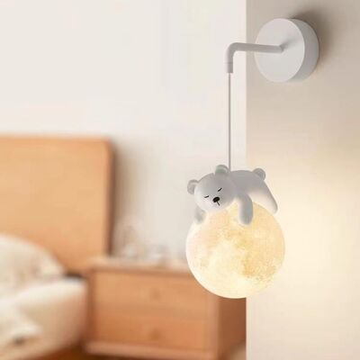 OEM Aplique De Pared De Alambre Para Habitación Infantil, Impreso En 3d, Bola Lunar, Lámpara De Pared Para Dormitorio, Lindos Animales De Dibujos Animados, Conejo, Panda, Oso, Lámpara Nórdica Blanca Con B OEM Aplique De Pared De Alambre Para Habitación Infantil, Impreso En 3d, Bola Lunar, Lámpara De Pared Para Dormitorio, Lindos Animales De Dibujos Animados, Conejo, Panda, Oso, Lámpara Nórdica Blanca Con B
