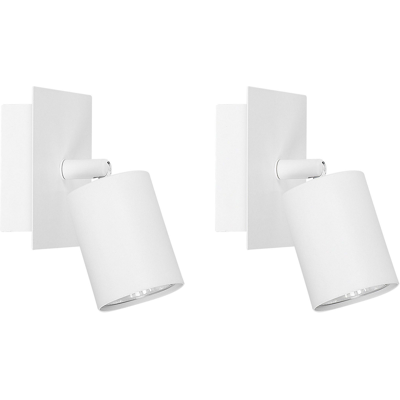 Conjunto de 2 lámparas de pared blancas de metal ajustable Beliani - Lámparas de pared Conjunto de 2 lámparas de pared blancas de metal ajustable Beliani - Lámparas de pared