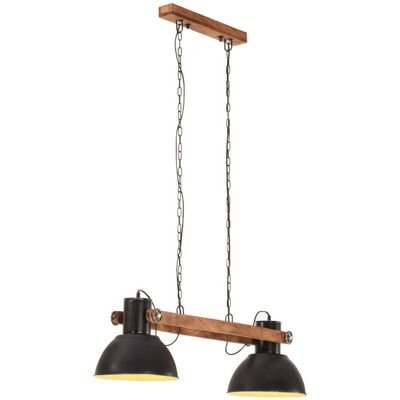 HELLOSHOP26 Lámpara Colgante Industrial Con 2 Pantallas 109 X 29 X 29 Cm Ambiente Acogedor Estilo Rural En Hierro Negro 020046662 HELLOSHOP26 Lámpara Colgante Industrial Con 2 Pantallas 109 X 29 X 29 Cm Ambiente Acogedor Estilo Rural En Hierro Negro 020046662