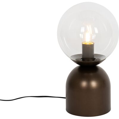 Chic De Hotel Lámpara De Mesa De Hotel Chic Bronce Oscuro Con Cristal Transparente - Pallon Trend Acero /vidrio Esfera Adecuado Para Led Max. 1 X 15 Watt - Qazqa Chic De Hotel Lámpara De Mesa De Hotel Chic Bronce Oscuro Con Cristal Transparente - Pallon Trend Acero /vidrio Esfera Adecuado Para Led Max. 1 X 15 Watt - Qazqa