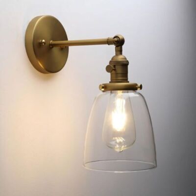 OEM Aplique De Pared Para Interiores, Lámpara De Pared Vintage Con Pantalla De Cristal En Forma De Campana Para Baño, Cocina Y Sala De Estar. OEM Aplique De Pared Para Interiores, Lámpara De Pared Vintage Con Pantalla De Cristal En Forma De Campana Para Baño, Cocina Y Sala De Estar.