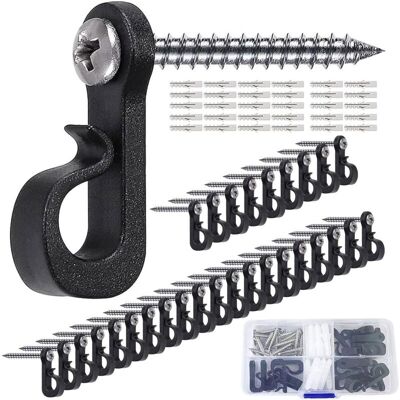IKVZVKI 30 Ganchos De Techo Y Pared Con Tornillo, Ganchos Para Colgar Tiras De Led, Cables Y Guirnaldas De Luces (negro) IKVZVKI 30 Ganchos De Techo Y Pared Con Tornillo, Ganchos Para Colgar Tiras De Led, Cables Y Guirnaldas De Luces (negro)