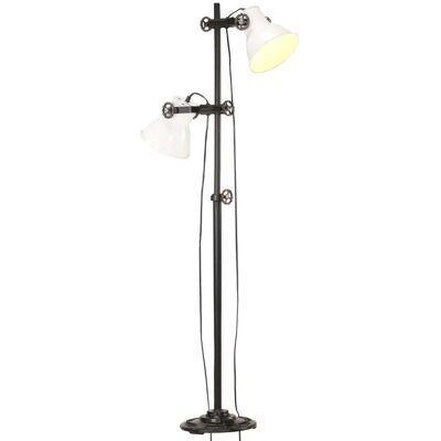 HELLOSHOP26 Lámpara De Pie Con 2 Pantallas Ajustables De Estilo Industrial De Interior 28 X 140 Cm En Hierro Fundido Blanco 020046700 HELLOSHOP26 Lámpara De Pie Con 2 Pantallas Ajustables De Estilo Industrial De Interior 28 X 140 Cm En Hierro Fundido Blanco 020046700