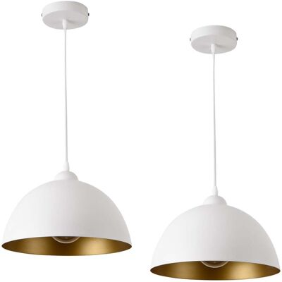 HELLOSHOP26 - Modelo 03_0005760 - Lámpara colgante ajustable de metal - Blanco/Oro HELLOSHOP26 - Modelo 03_0005760 - Lámpara colgante ajustable de metal - Blanco/Oro