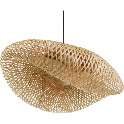 BELIANI Lámpara Colgante Contemporánea Pantalla Tejida De Bambú Natural Claro Balha BELIANI Lámpara Colgante Contemporánea Pantalla Tejida De Bambú Natural Claro Balha