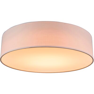 Moderno Plafón Rosa 40 Cm Con Led - Drum Led Textil /acero Redonda Incluye Led Max. 1 X 20 Watt - Qazqa Moderno Plafón Rosa 40 Cm Con Led - Drum Led Textil /acero Redonda Incluye Led Max. 1 X 20 Watt - Qazqa
