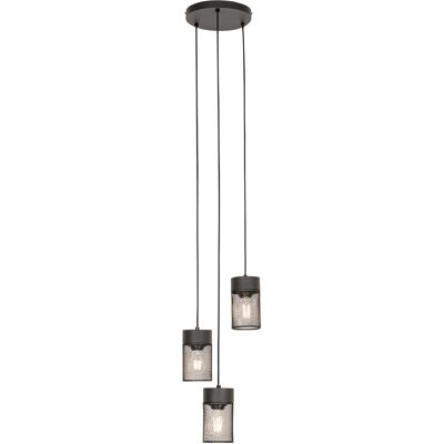 Industrial Lámpara Colgante Industrial Negra 3 Luces - Jim Acero Redonda Adecuado Para Led Max. 3 X 40 Watt - Qazqa Industrial Lámpara Colgante Industrial Negra 3 Luces - Jim Acero Redonda Adecuado Para Led Max. 3 X 40 Watt - Qazqa