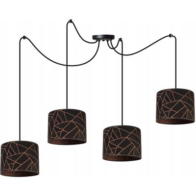 OEM Lámpara De Techo Colgante, Pantalla Con Estampado De Araña, Cobre OEM Lámpara De Techo Colgante, Pantalla Con Estampado De Araña, Cobre