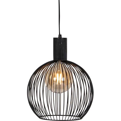 Diseño Lámpara Colgante Redonda De Diseño Negra 30 Cm - Dos Acero Alargada Adecuado Para Led Max. 1 X 40 Watt - Qazqa Diseño Lámpara Colgante Redonda De Diseño Negra 30 Cm - Dos Acero Alargada Adecuado Para Led Max. 1 X 40 Watt - Qazqa