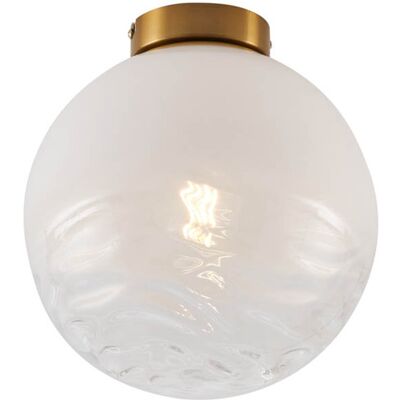 Qazqa Diseño Lámpara De Techo De Diseño En Latón Con Cristal Blanco Degradado - Pillon Vidrio /metálica /plástico Esfera Adecuado Para Led Max. 1 X 15 Watt Qazqa Diseño Lámpara De Techo De Diseño En Latón Con Cristal Blanco Degradado - Pillon Vidrio /metálica /plástico Esfera Adecuado Para Led Max. 1 X 15 Watt