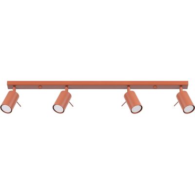 Sollux Lighting Ring Barra de Luz Moderna 4 Lámparas Rojo Ocre - Iluminación Sollux Lighting Ring Barra de Luz Moderna 4 Lámparas Rojo Ocre - Iluminación