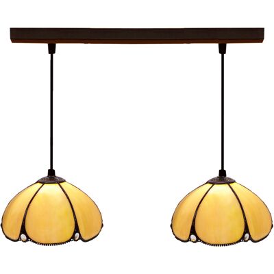 FIJALO Lámpara Colgante De Techo Tiffany Regleta Serie Virginia D-20cm X2 212902 FIJALO Lámpara Colgante De Techo Tiffany Regleta Serie Virginia D-20cm X2 212902