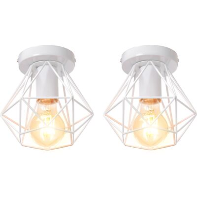 AXHUP - 2Piezas Jaula Diamante - Ø16cm - E27 - Luz de Techo AXHUP - 2Piezas Jaula Diamante - Ø16cm - E27 - Luz de Techo