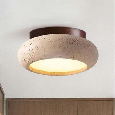 OEM Lámpara De Techo Japonesa Estilo Wabi-sabi En Travertino Amarillo, 15 Cm, Luz Cálida, 220 V OEM Lámpara De Techo Japonesa Estilo Wabi-sabi En Travertino Amarillo, 15 Cm, Luz Cálida, 220 V
