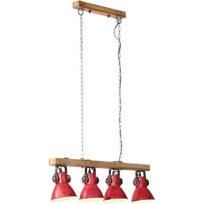 HELLOSHOP26 Lámpara De Techo De 4 Pantallas Estilo Industrial Salón Oficina 90 X 24 X 111 Cm De Hierro Rojo Desgastado 020047495 HELLOSHOP26 Lámpara De Techo De 4 Pantallas Estilo Industrial Salón Oficina 90 X 24 X 111 Cm De Hierro Rojo Desgastado 020047495