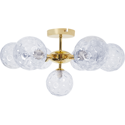 Beliani Lámpara de Techo Moderna Vidrio 7 Luces Azul - Lámpara de Techo Beliani Lámpara de Techo Moderna Vidrio 7 Luces Azul - Lámpara de Techo