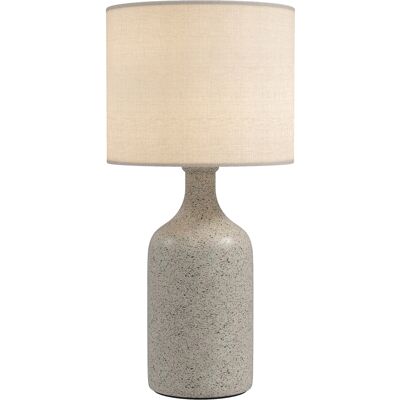 JHY DESIGN Lámpara De Mesa Con Base De Cerámica Y Pantalla De Lino, Lámpara De Mesita De Noche Retro Con Casquillo E27, Blanco Y Arena. JHY DESIGN Lámpara De Mesa Con Base De Cerámica Y Pantalla De Lino, Lámpara De Mesita De Noche Retro Con Casquillo E27, Blanco Y Arena.
