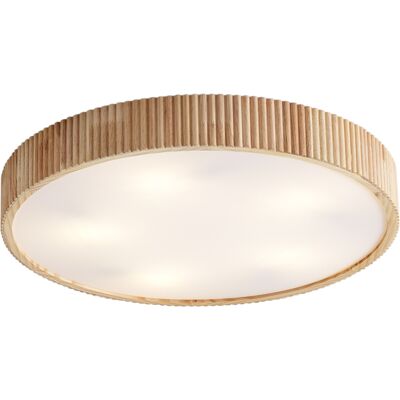 Qazqa Lámpara De Techo Japandi De Madera 60cm 5-luces - Lyra Qazqa Lámpara De Techo Japandi De Madera 60cm 5-luces - Lyra